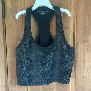 Beyond Yoga Black Snake Print Sports Bra
